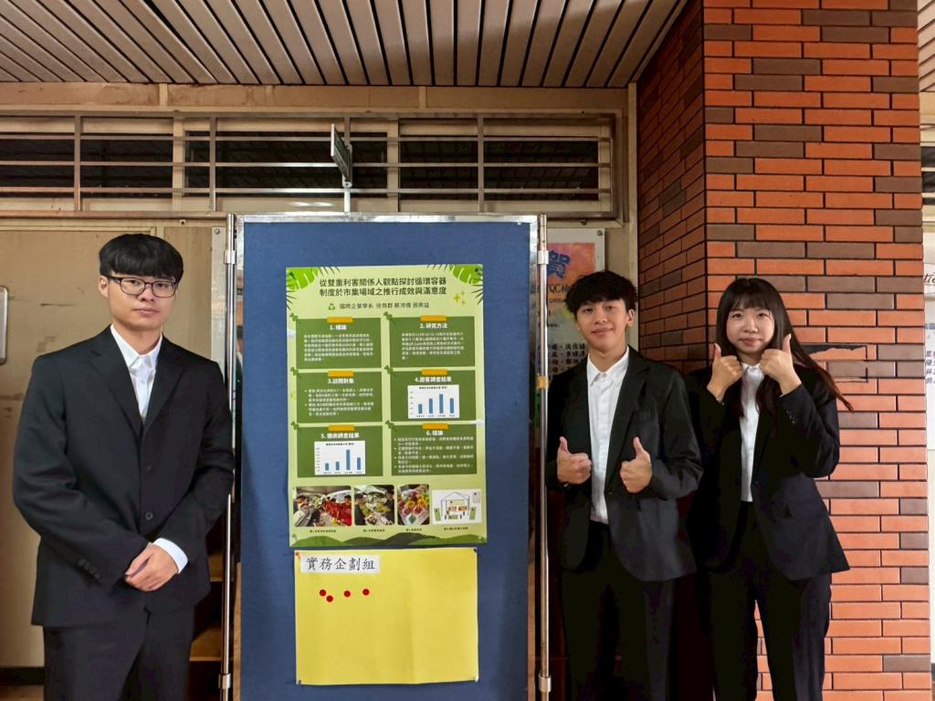 國企系專題成果展表現亮眼，奪得「實務企劃組第一名」