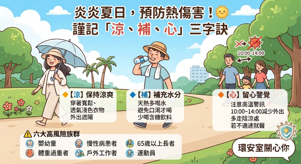 炎夏防止熱傷害 必備三招「涼、補、心」