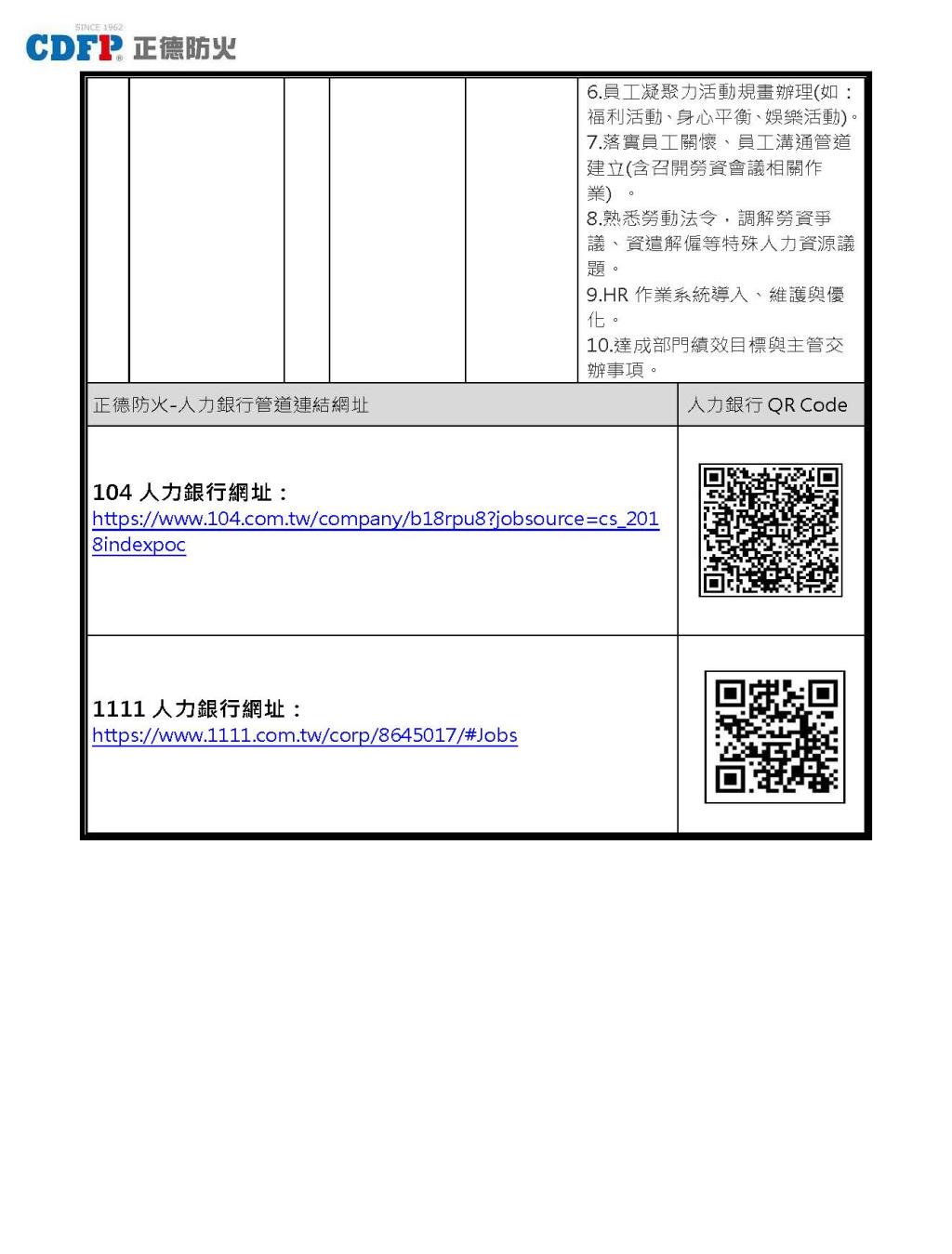 正德防火股份有限公司徵才